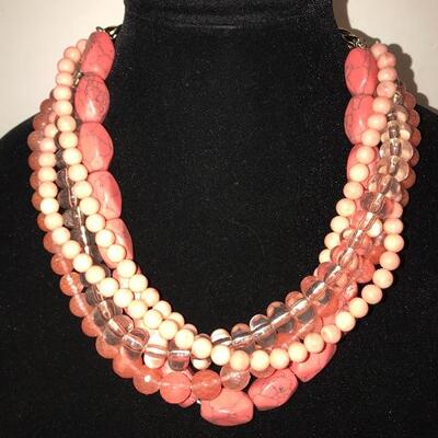 Gorgeous Coral tones statement necklace
