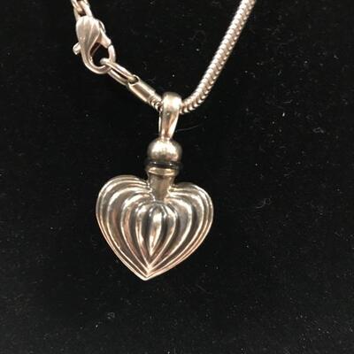 Long sterling chain and heart