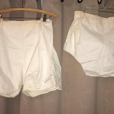 Antique white linen bloomers