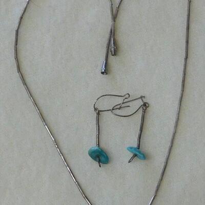 Turquoise Necklace and Earrings