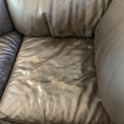 Lot #8--leather sectional, has great support, very comfortable, As Is--$395--back 139