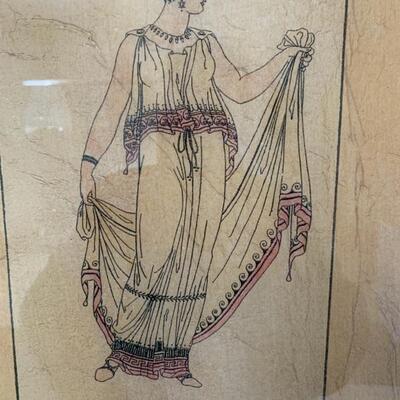 Lot#33--pair of framed prints--Greek woman, Greek soldier--$28
