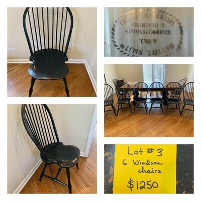 Lot #3--6 Windsor chairs by David T Smith--$1250--39