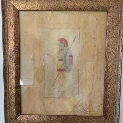 Lot#33--pair of framed prints--Greek woman, Greek soldier--$28