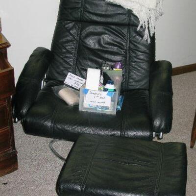 black chair and ottoman   buy it now $ 65.00