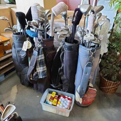 #2026 â€¢ 4 Golf Bags, Golf Clubs, And Golf Balls