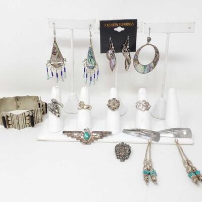 #476 • Sterling Silver Rings, Bracelet, Earrings, And More, 125g
