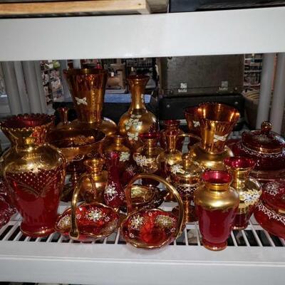 #4034 â€¢ Set of Red Glassware