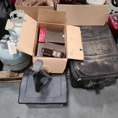 #2210 • 2 Propane Tanks, Suit Case, And More