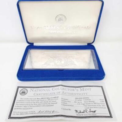 #608 • Year 2000 $2 Certificate In .999 Pure Silver With COA
