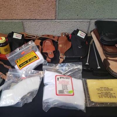#966 â€¢ Holsters, Handgun Cases, Gun Cleaning Rods, Patches, Oils, and More