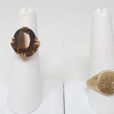 #357 • 10k Gold Semi-Precious Stone Ring, 9k Gold Ring