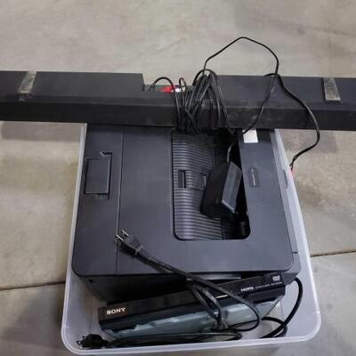 #1186 â€¢ Sound Bar, Printer, and DVD playe