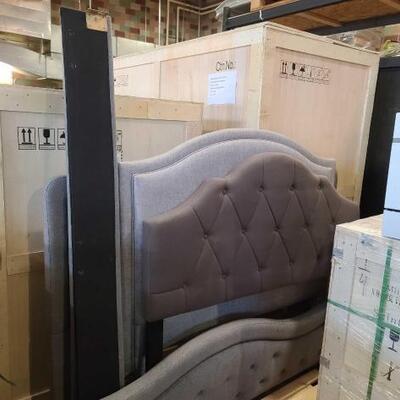 #2164 • 2 Bed Frames And 2 Upoholstered Headboards
