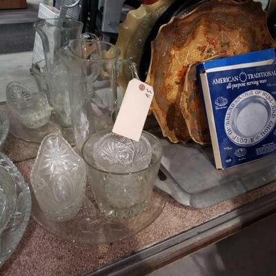 #890 â€¢ Crystal with Wood and Metal Serving Trays