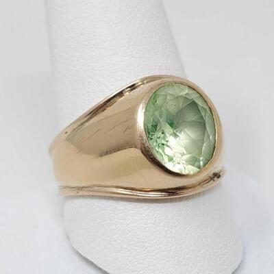 #366 • 9k Gold Ring With Large Semi Precious Stone, 8g