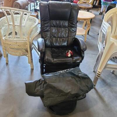 #2048 â€¢ Leather Rocking Chair, Ottoman, Air Matress, And Pump