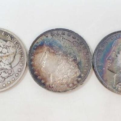 #634 • 3 Morgan Silver Dollars