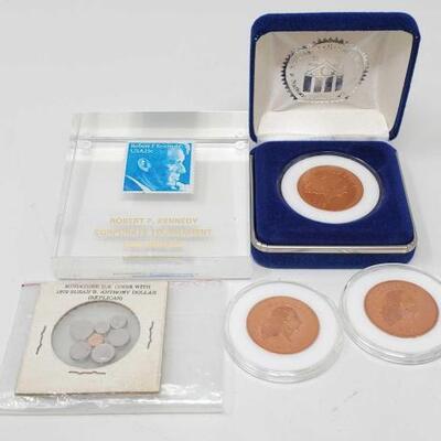 #710 â€¢ Liberty Coins, Miniature U.S. Coins Replicas, and Kennedy Stamp