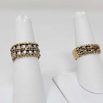 283	

Two 14k Gold Rings, 11.9g
Weighs Approx 11.9g. Size 6-7.