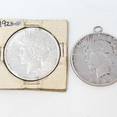 #666 • 2 1923 Silver Peace Dollars Philadelphia Mint Marked 