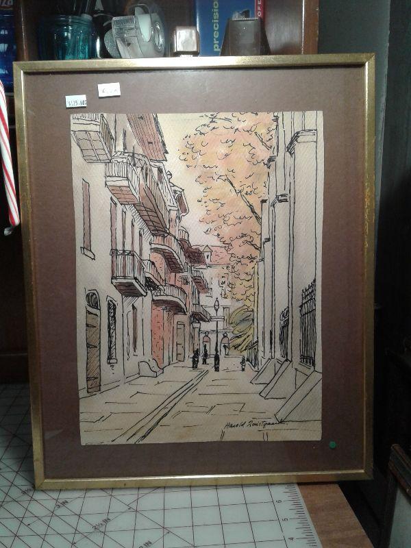 https://www.ebay.com/itm/124540511726	WRG8079 Pirates Alley Harold Louis Tqaard watercolor and ink Pick	Fixed	 Buy-it-Now 	100
