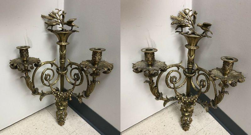https://www.ebay.com/itm/114665162750	KG4005 Decorative Crafts Inc Handcrafted Imports Brass Candelabra Wall Sconce Se		 Buy-it-Now 	 $200.00 
