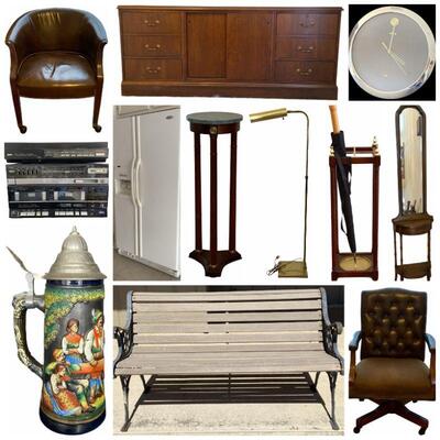 Wonderful Vintage Dixie French Furniture, Royal Doulton Mugs, Ethan Allen Wood End Tables, Vintage Panasonic Box Speakers, Avanti...