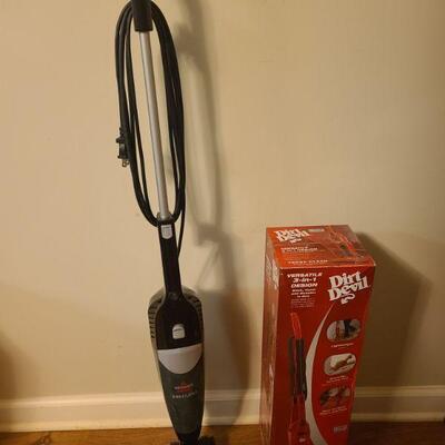 Dirt Devil is a 3 in 1 design with hand vac, stick vac and detailer all in one. Still brand new never used or open. Black and Decker...