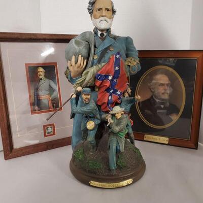 2007 Bradford Exchange General Robert E. Lee First issue in Legends of Glory. Number No.A0697. 17" tall and base 8" Framed...