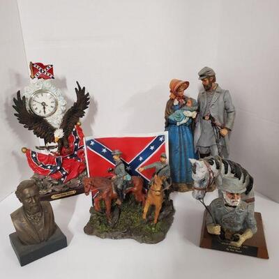 Couple 12" General Lee and Traveler 5"x6" Robert Lee bust 3.5"x6" Men on horses with flag 8x7" Southern...