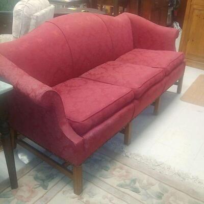 Chippendale Red Damask Sofa  Sale 75.00