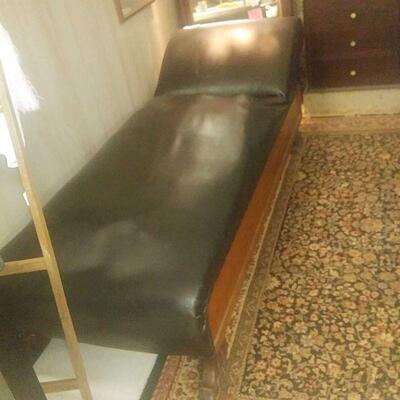 black and oak fainting sofa  150.00