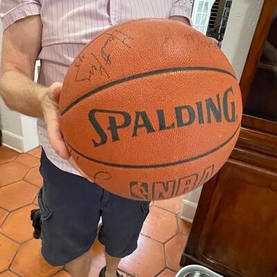 Signed Heat Team Ball from 1st Game