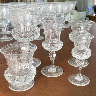 Antique Thomas Webb English Made Antique Engraved Glassware- Absolutely Beautiful! 
This gorgeous stemware pattern is possibly circa...