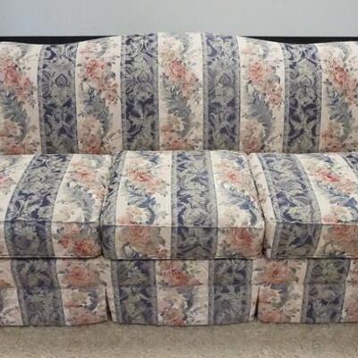 1075	TEMPLE FLORAL UPHOLSTERED SOFA, APPROXIMATELY 84 IN WIDE
