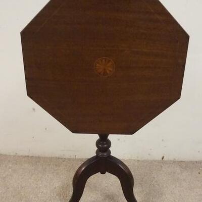 1094	SMALL INLAID TILT TOP TABLE, OCTAGONAL, 17 1/4 IN ACROSS THE TOP X 22 IN HIGH
