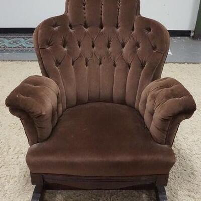 1039	VICTORIAN PLATFORM ROCKER W/TUFTED BACK & ARMS, 36 IN WIDE X 40 IN HIGH
