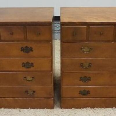 1071	PAIR OF ETHAN ALLEN BAUMRITTER 4 DRAWER CHESTS, 30 1/4 IN WIDE X 30 1/4 IN HIGH
