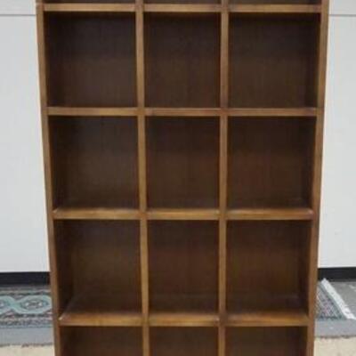 1073	ETHAN ALLEN 5 TIER SHELF W/DRAWER, SHELVES HAVE PLATE GROOVES, 30 IN WIDE X 78 IN HIGH X 10 IN DEEP
