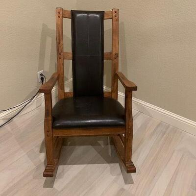 Mission Leather / Oak Rocker