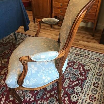 Reproduction of French 18th century Louis XV  fauteuil [armchair with hand carved flower decor $450