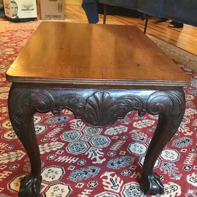 19th century Chippendale style stool base repurposed as a side table $250 
19 1/2 X 26 X 19