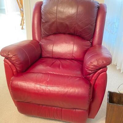 Maroon leather recliner