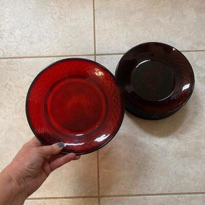 Ruby red salad plates 
