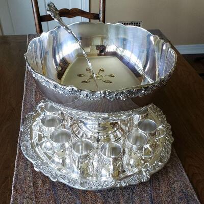 F.B. Rogers Silver punch bowl service