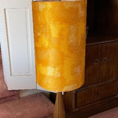 Tall teak Mid Century Modern  lamp