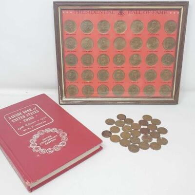 #904 â€¢ Approx 25 Wheat Pennies, Guide Book Of United States Coins, And Presidential  Coins