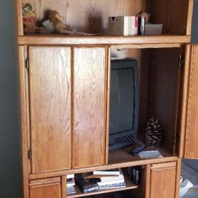 oak color entertainment center, has many uses, in very good shape