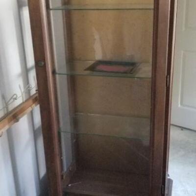 wood curio cabinets with glass shelves